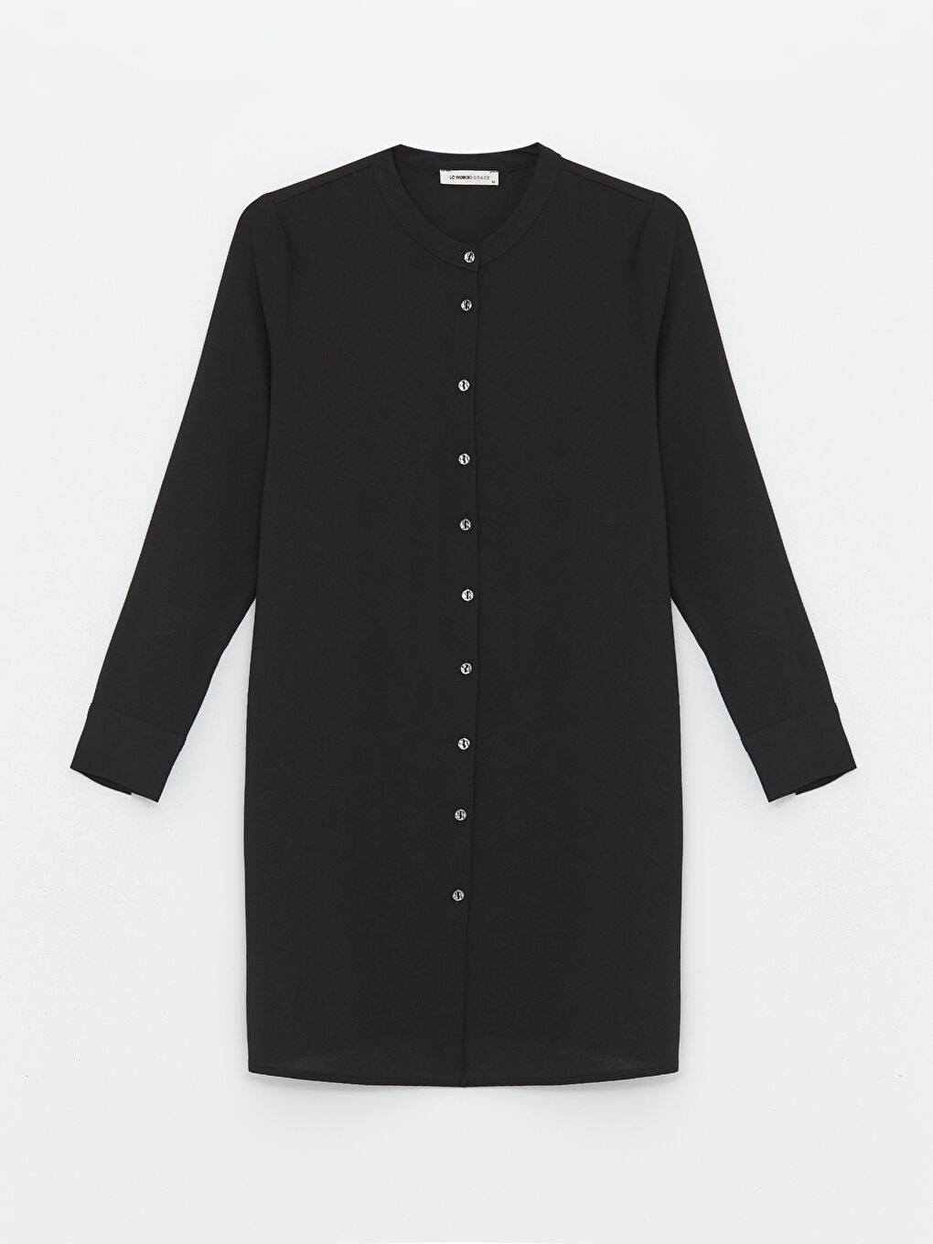 Siyah Kadın Düz Gömlek Tunik-5