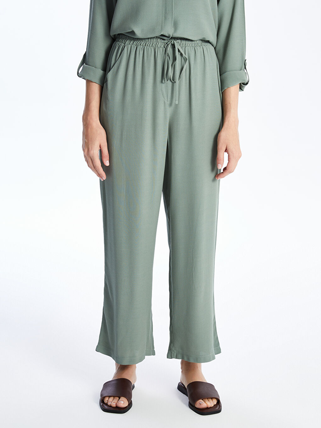 Elastic Waist Comfortable Fit Women's Trousers -S4I765Z8-Y3W