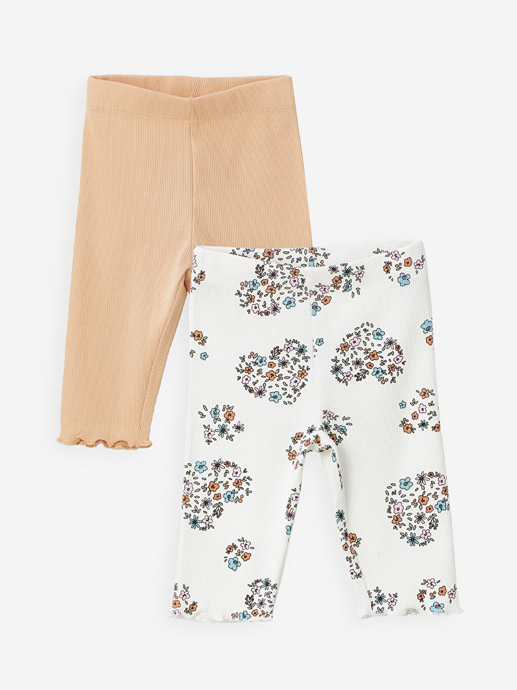 Elasticated Waist Printed Baby Girls' Leggings 2 Pack -S4I775Z1-LRA