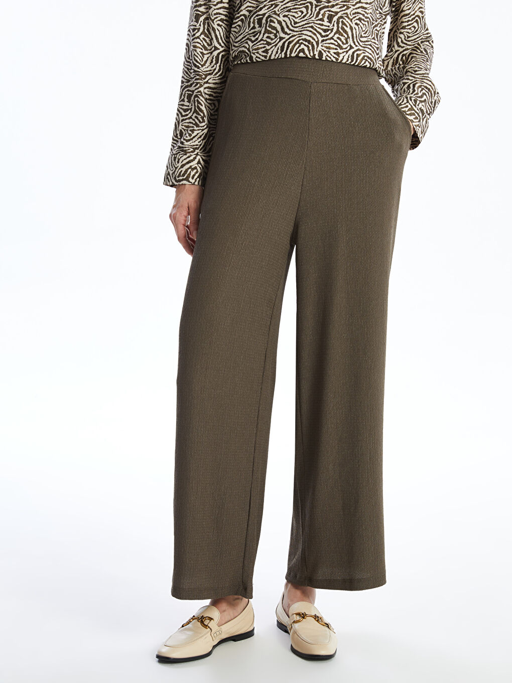 Elastic Waist Regular Bell-Bottoms Women's Trousers -S4I810Z8-R0B