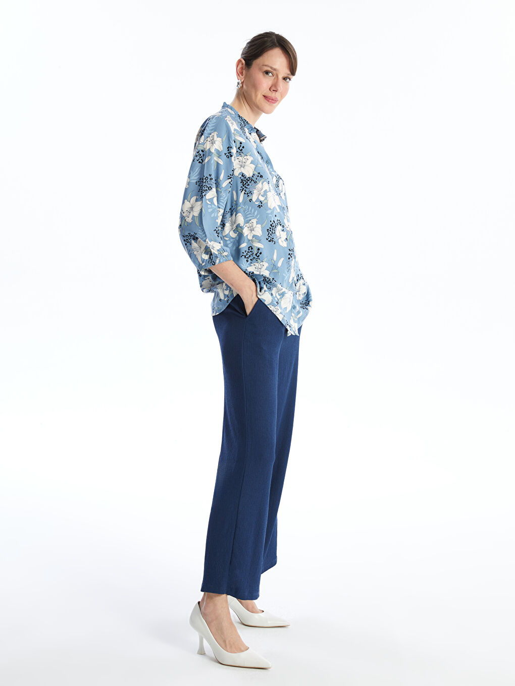 Elastic Waist Regular Bell-Bottoms Women's Trousers -S4I810Z8-YE1