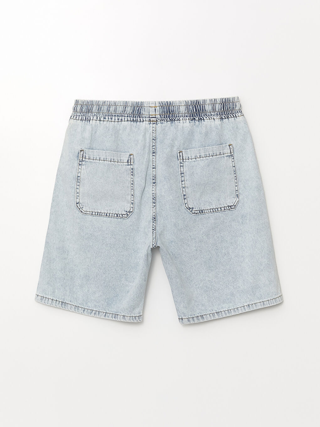 İndigo Rahat Kalıp Erkek Jean Şort-6