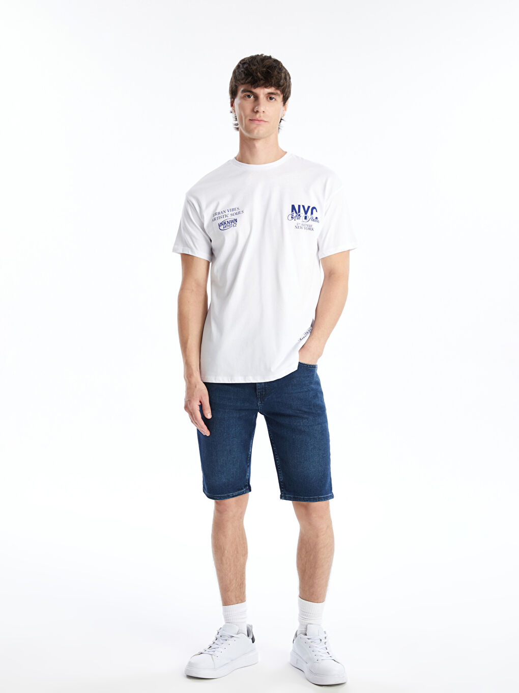 Skinny Fit Men's Jean Shorts -S4I833Z8-309