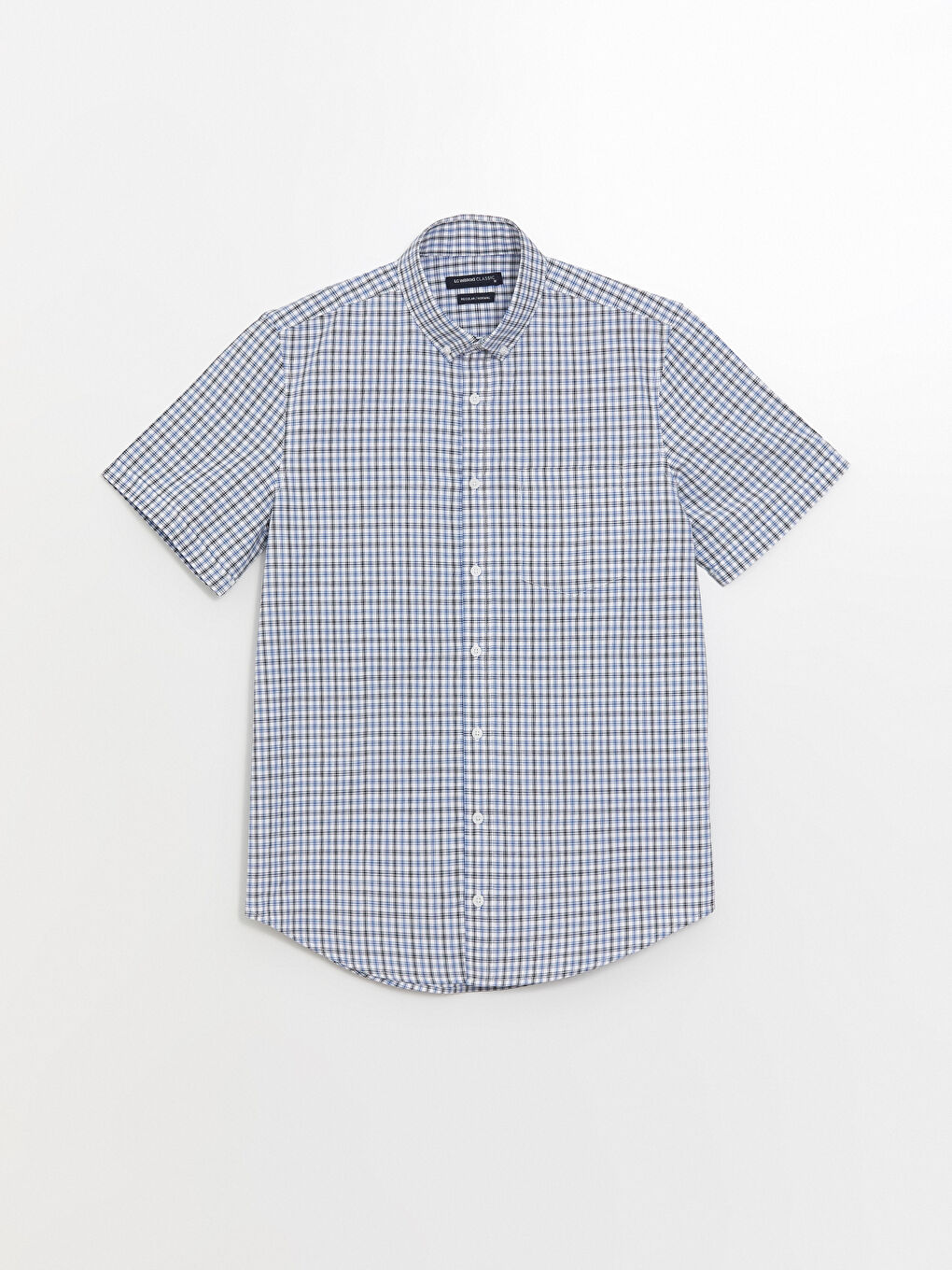 Regular Fit Short Sleeve Plaid Oxford Men's Shirt -S4I843Z8-LMR