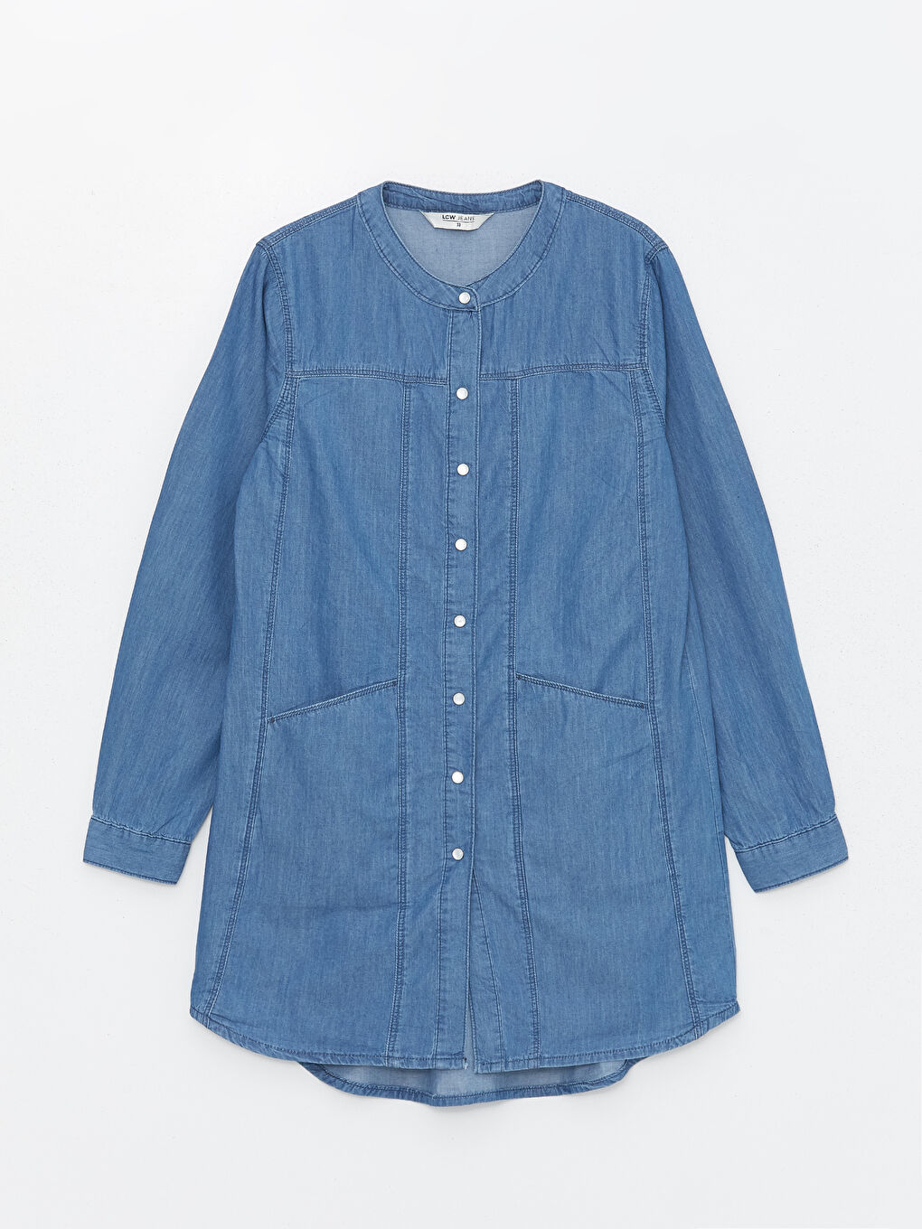 Siyah Bisiklet Yaka Kadın Jean Tunik-5