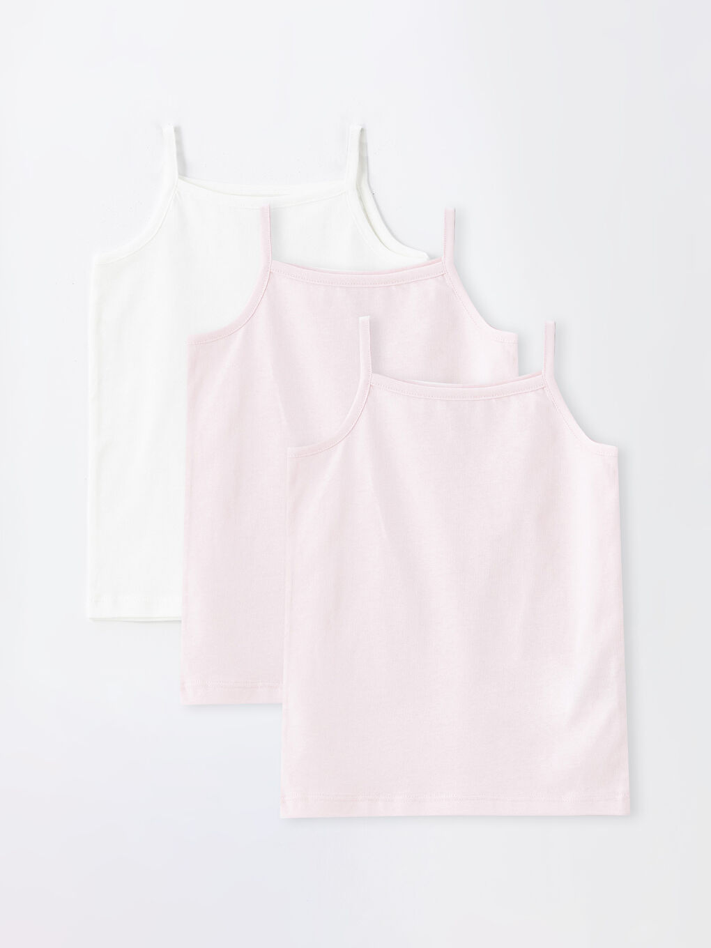 Square Collar Strappy Basic Baby Girls' Tank Top 3-pack