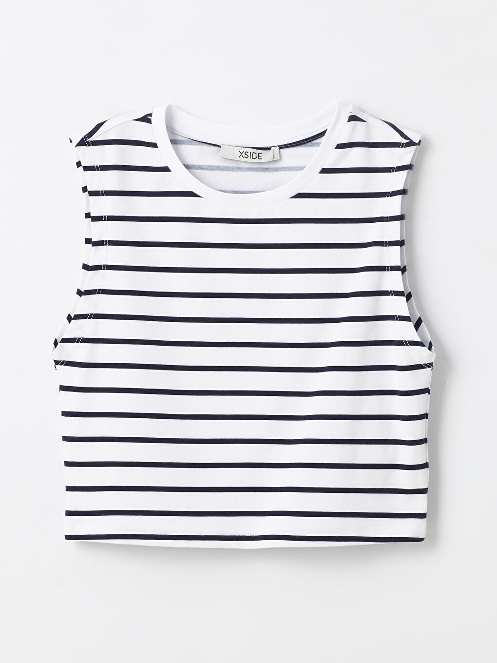 Crew Neck Striped Women's Crop -S4I864Z8-Q6K