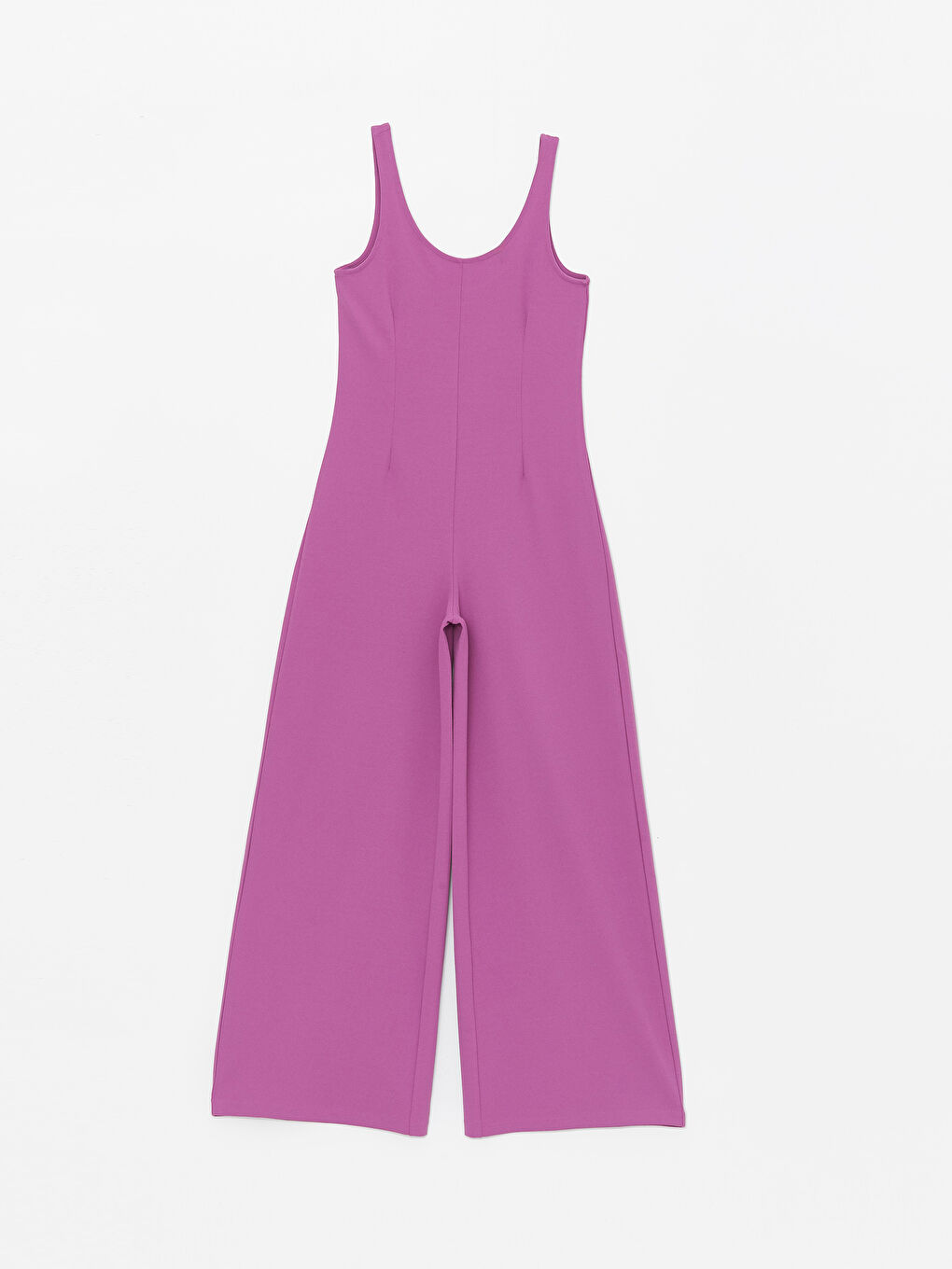 Women's U Neck Plain Jumpsuit -S4I865Z8-R2C
