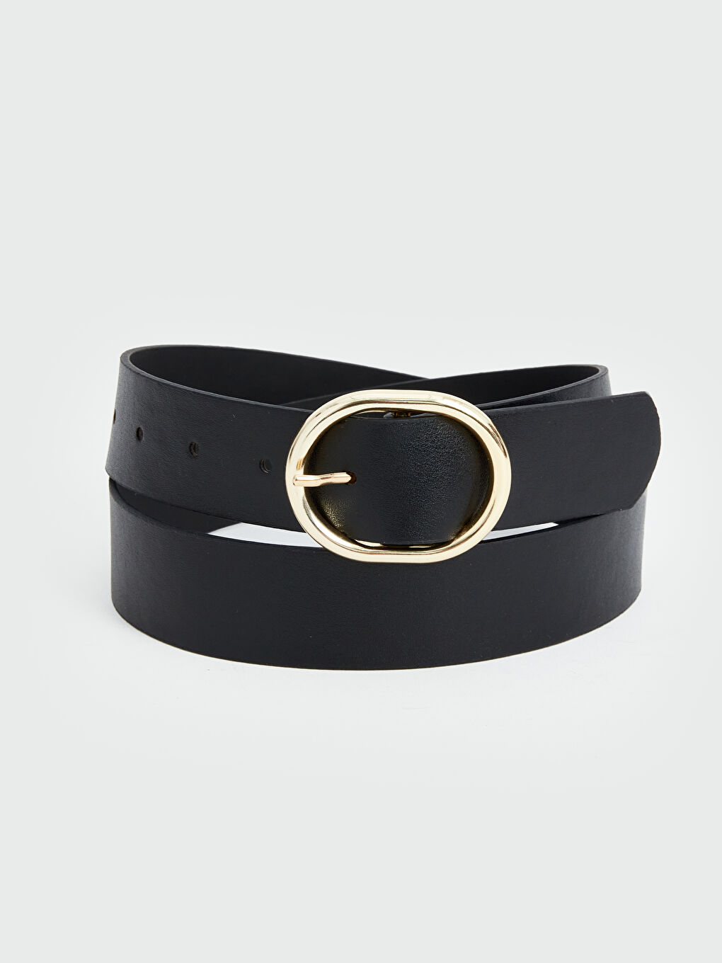 Siyah Deri Görünümlü Kadın Kemer