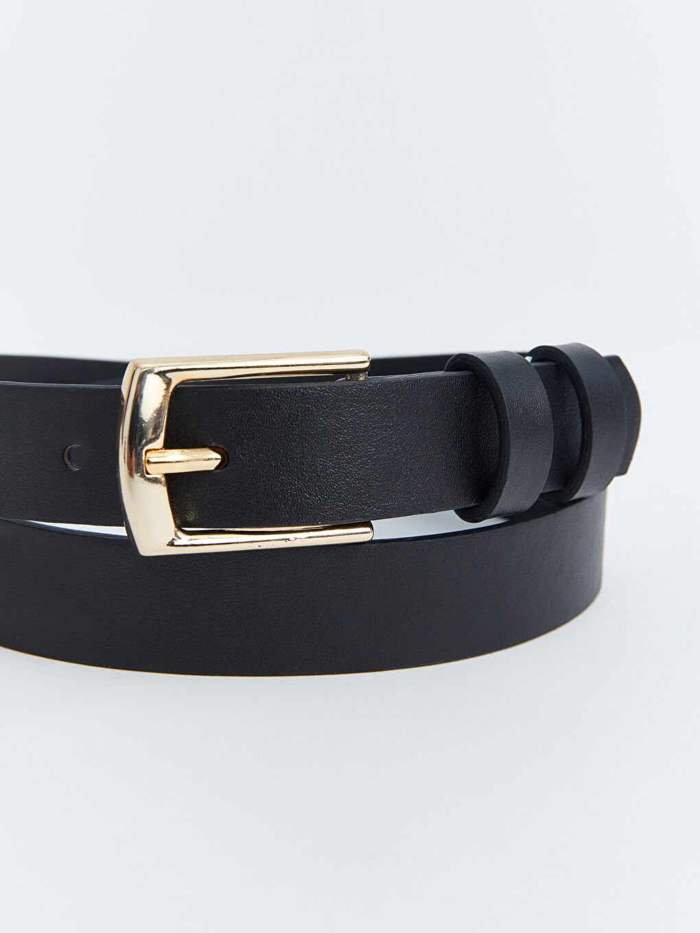 Siyah Deri Görünümlü Kadın Kemer-2