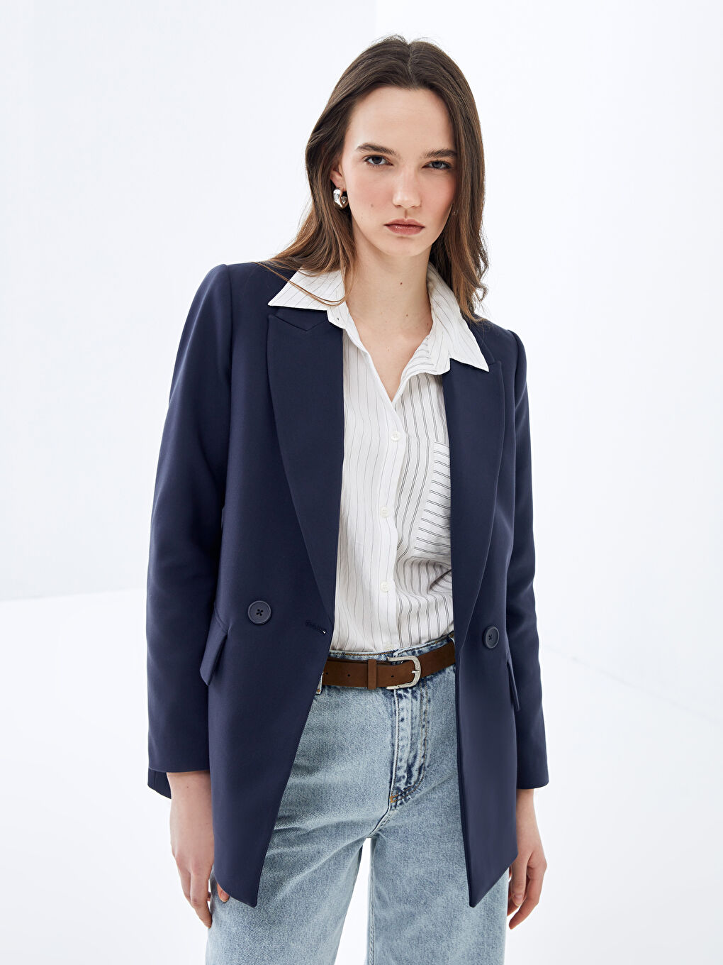 Regular Long Sleeve Women's Blazer Jacket -S4I889Z8-HFH