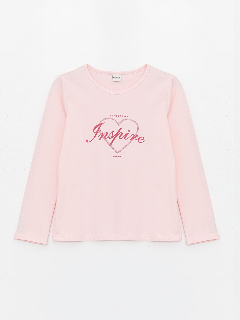 Pembe Bisiklet Yaka Baskılı Uzun Kollu Kız Çocuk Tişört-2