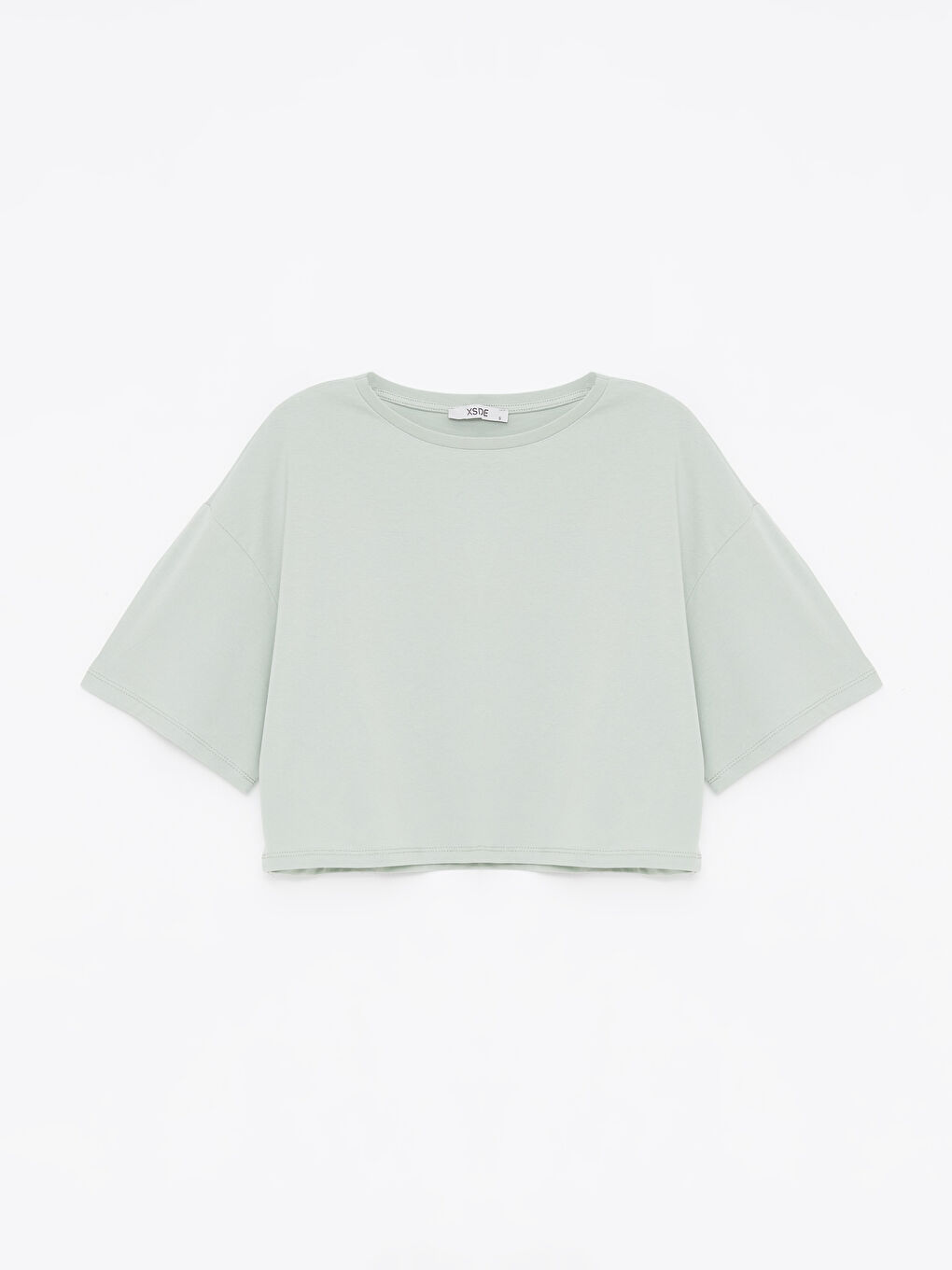 Crew Neck Straight Short Sleeve Women's Crop -S4I929Z8-SBD