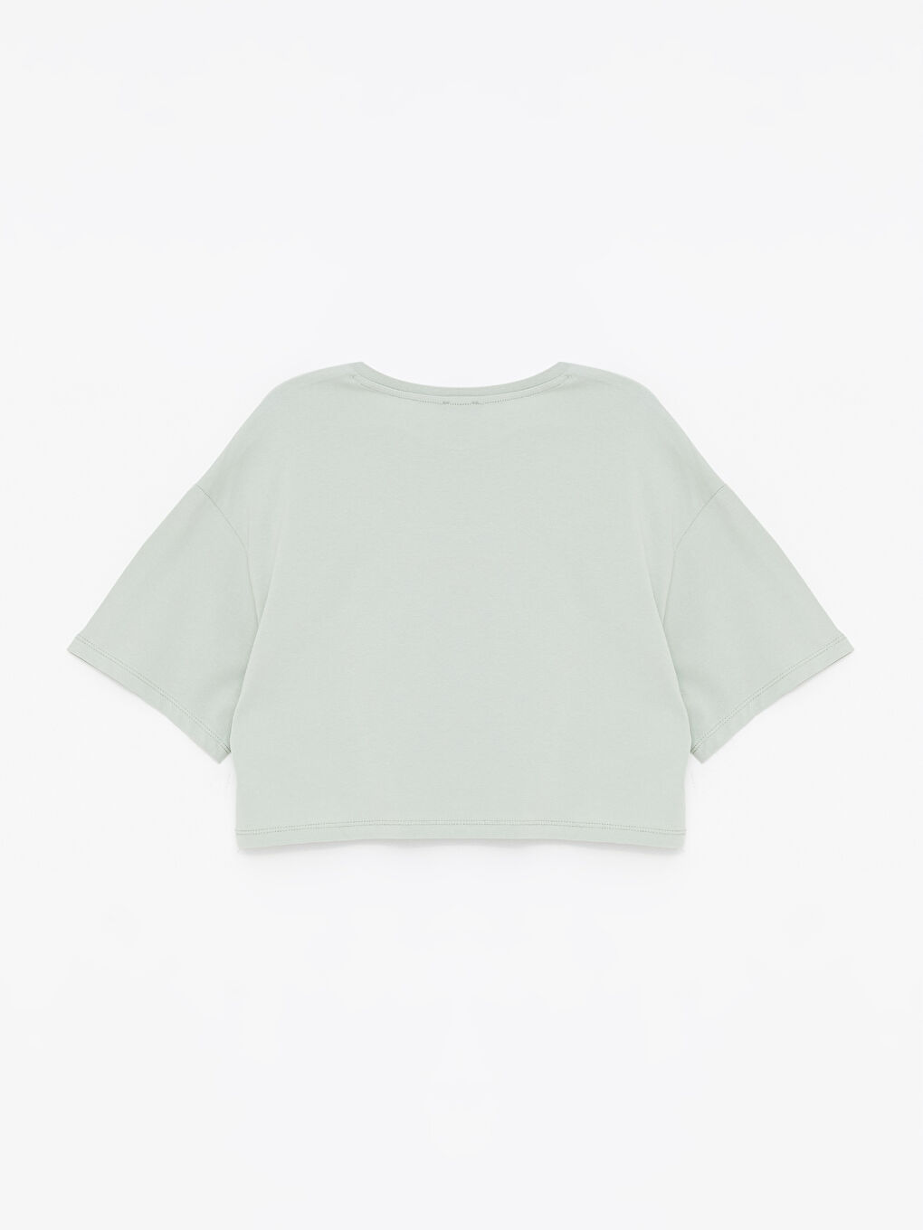 Crew Neck Straight Short Sleeve Women's Crop -S4I929Z8-SBD