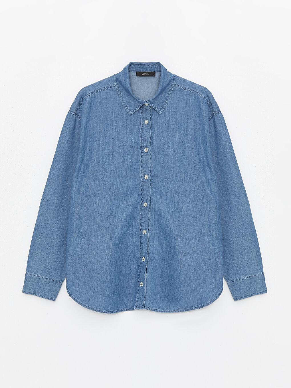 Straight Long Sleeve Oversize Women's Jean Shirt -S4I953Z8-311