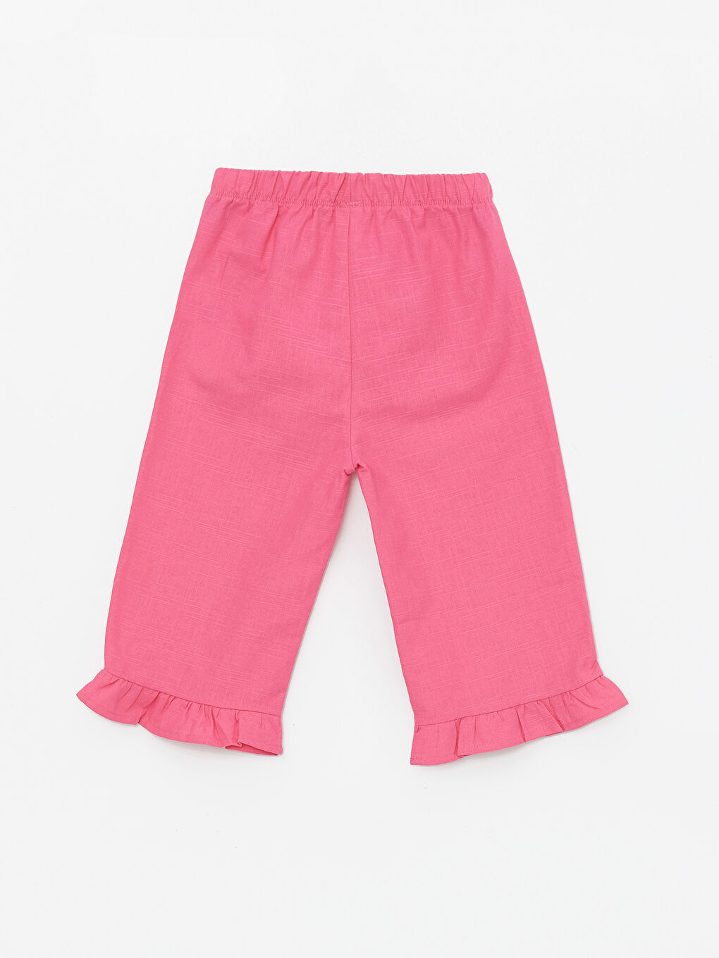 Pembe Kare Yaka Kısa Kol Kız Bebek Bluz ve Pantolon 2'li Takım-4