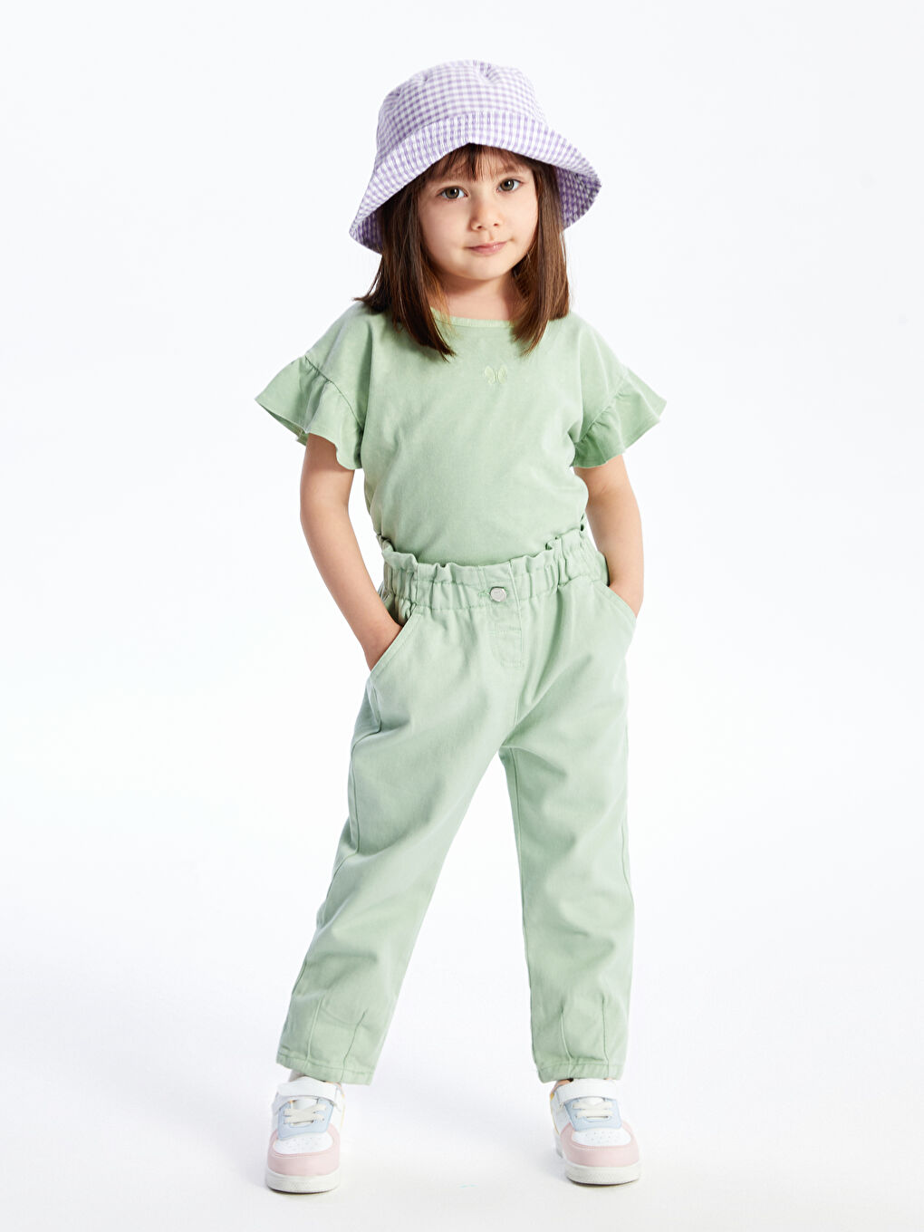 Elastic Waist Basic Baby Girl Trousers -S4I997Z1-FKS