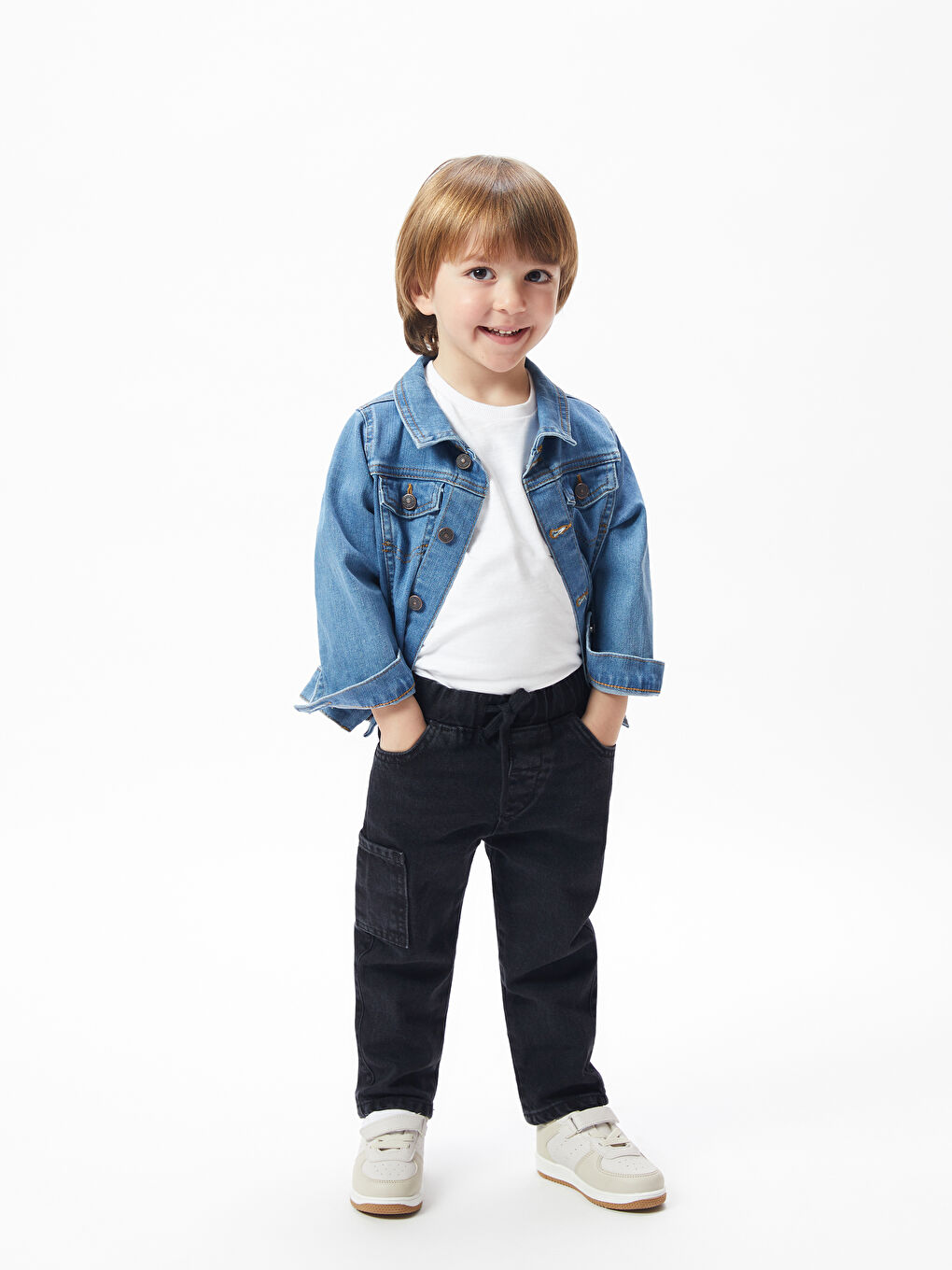 LCW baby Yeni Siyah Beli Lastikli Basic Erkek Bebek Jean Pantolon