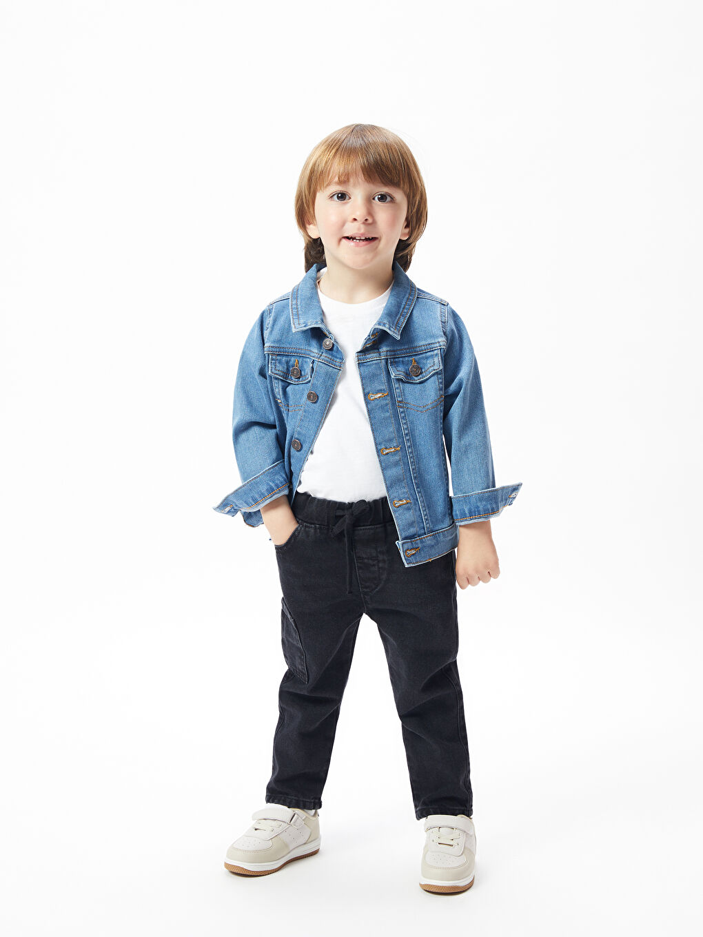 LCW baby Yeni Siyah Beli Lastikli Basic Erkek Bebek Jean Pantolon - 2