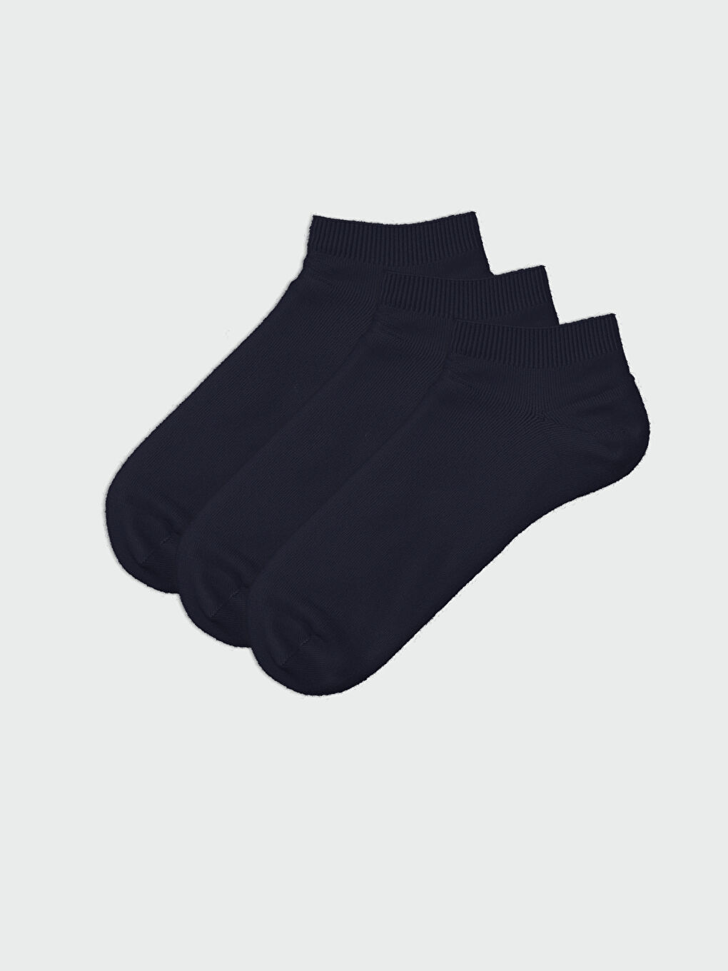 Lacivert Düz Erkek Patik Çorap 3'lü-1