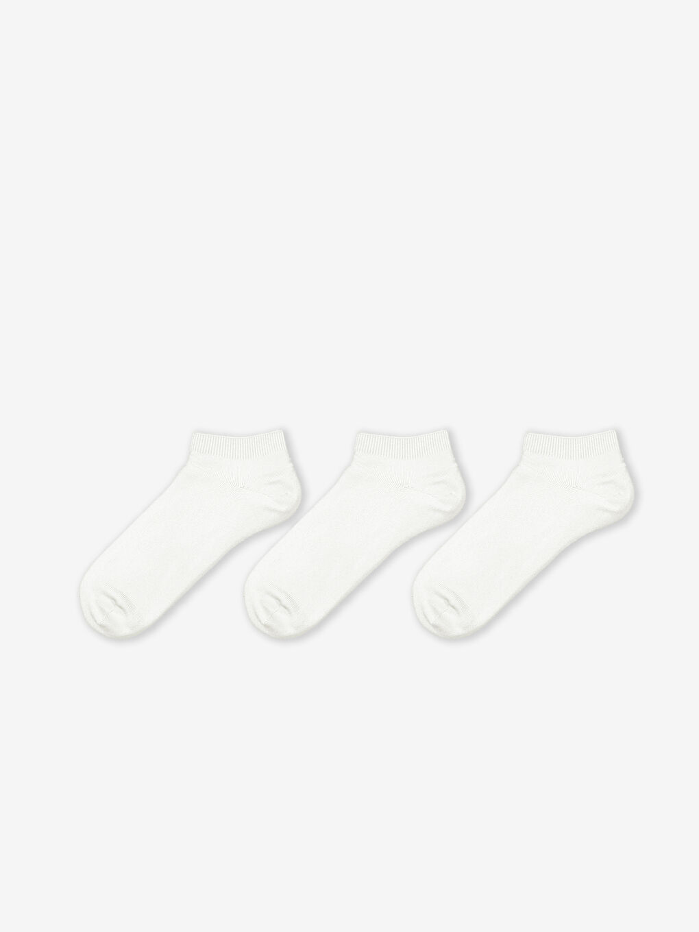 Beyaz Düz Erkek Patik Çorap 3'lü