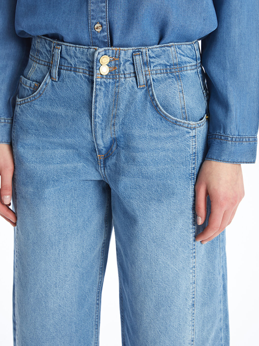 LCW Jeans Orta İndigo Rodeo Balloon Fit Kadın Jean Pantolon - 3