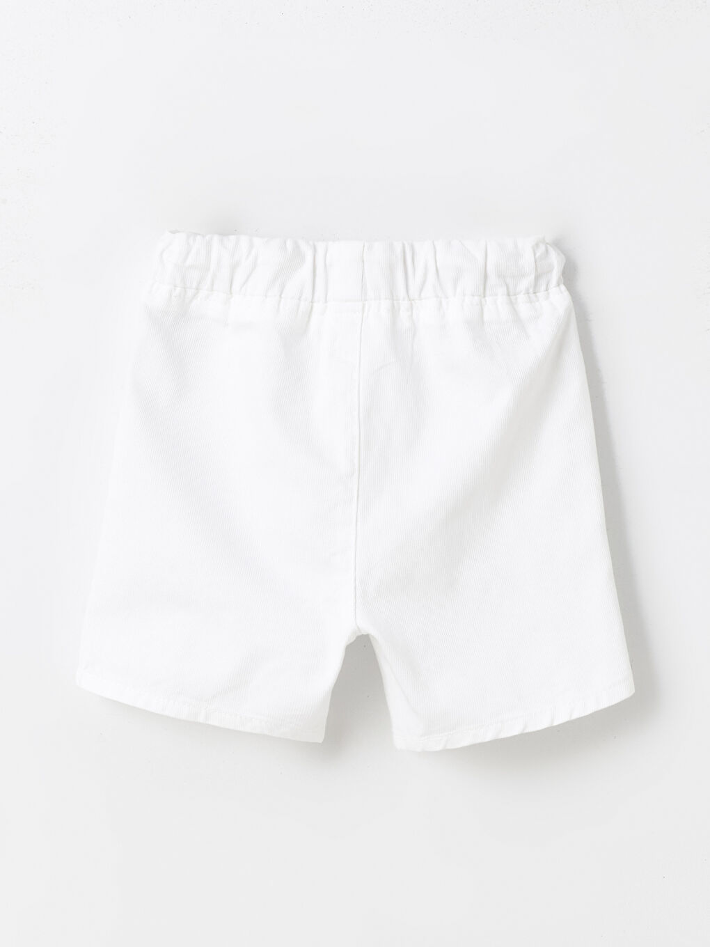 Beyaz Beli Lastikli Erkek Bebek Şort-2