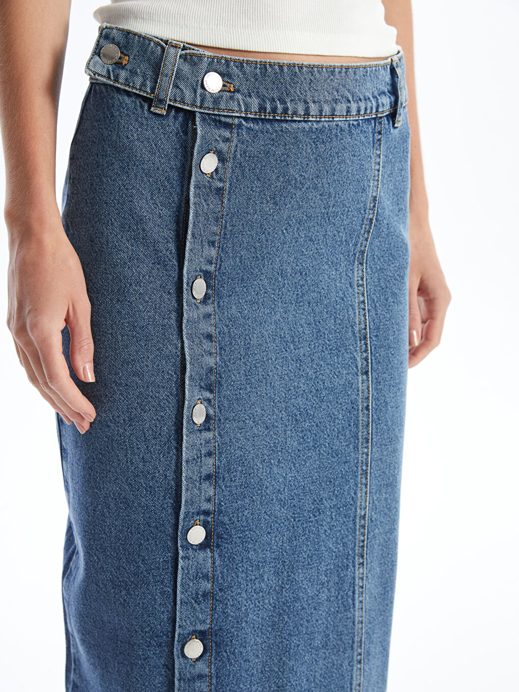 Slim Fit Women's Denim Skirt -S4IB26Z8-507