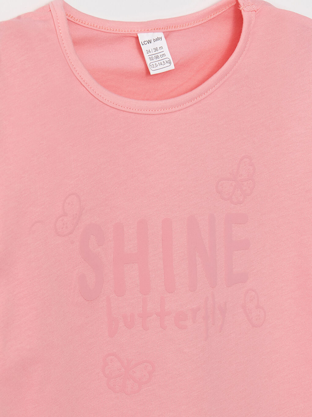 Pembe Bisiklet Yaka Baskılı Kız Bebek Tişört 3'lü-7