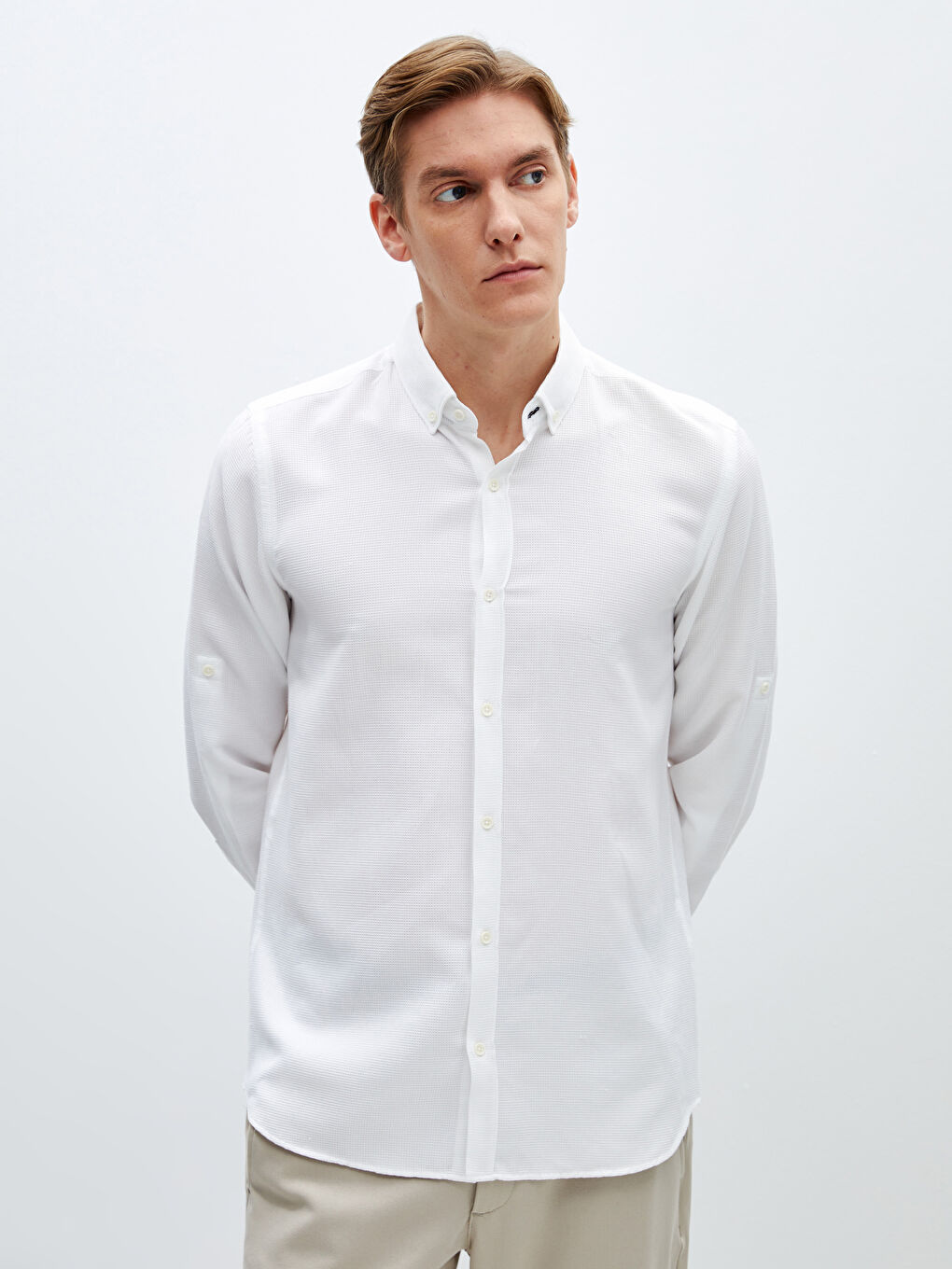 Slim Fit Long Sleeve Men's Shirt