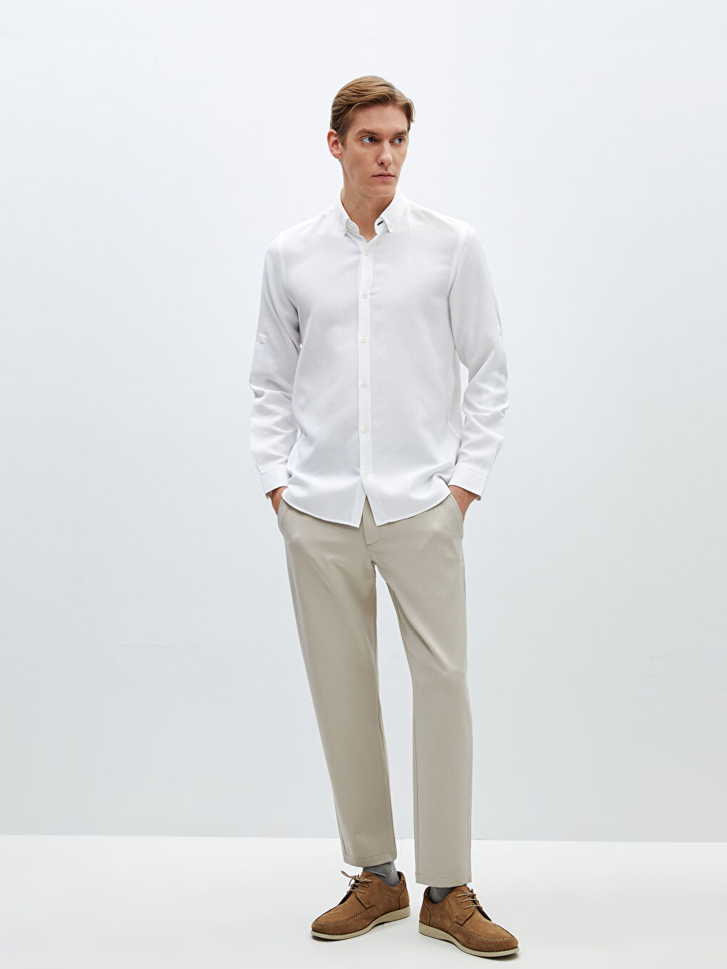 Slim Fit Long Sleeve Men's Shirt-2