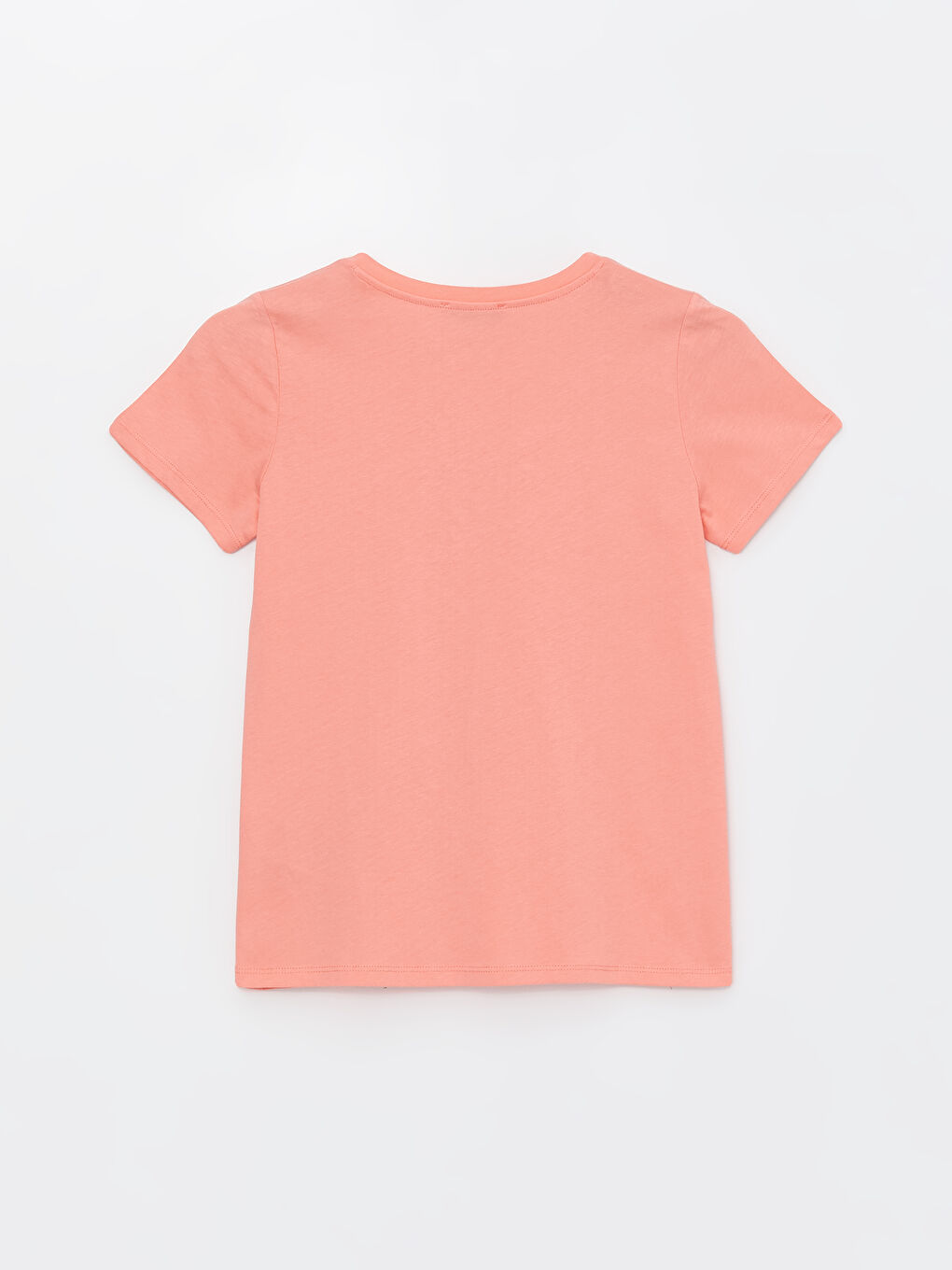 Mercan Bisiklet Yaka Baskılı Kısa Kollu Kadın Tişört-6