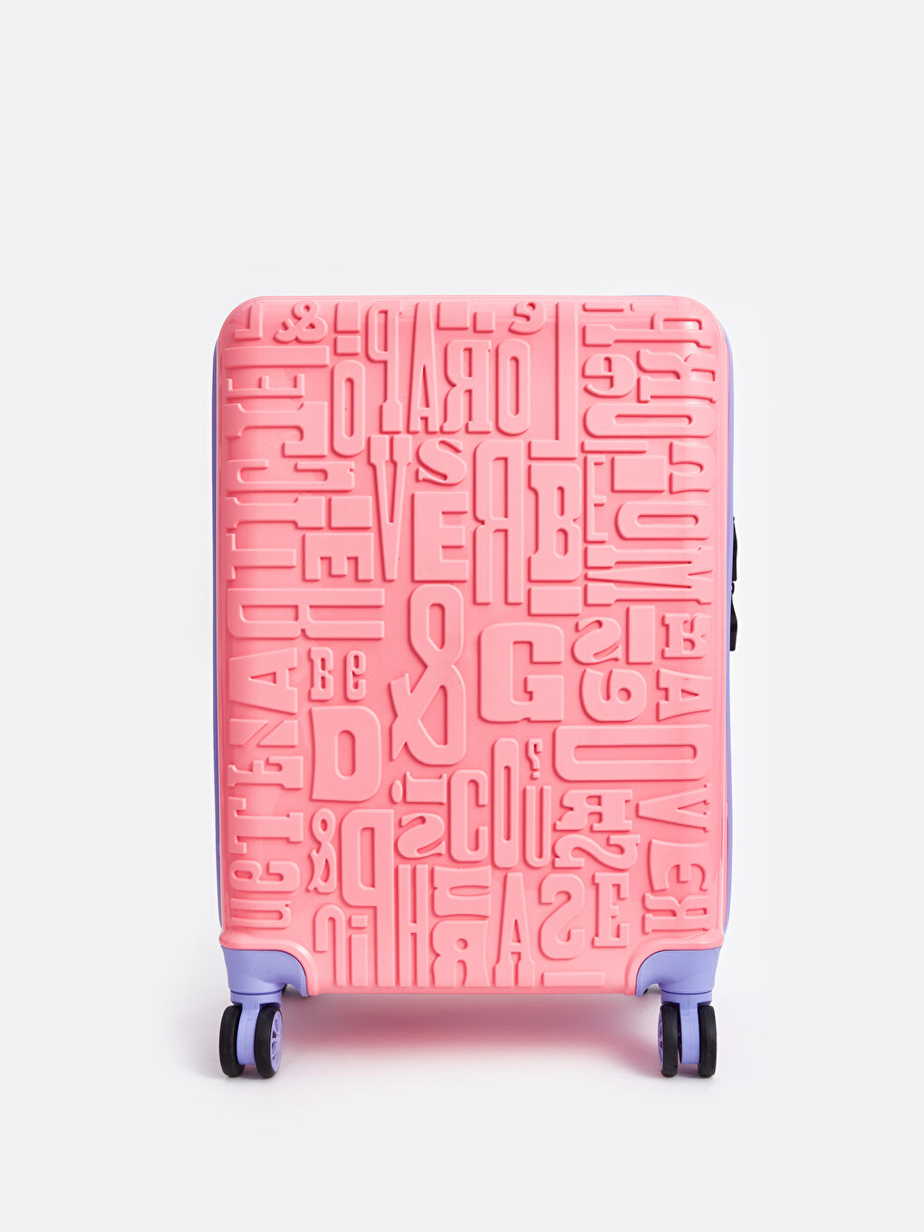 Pembe Baskılı Kilit Detaylı Orta Boy Valiz