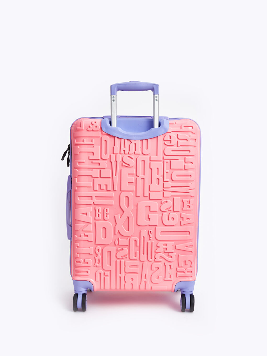 Pembe Baskılı Kilit Detaylı Orta Boy Valiz-2