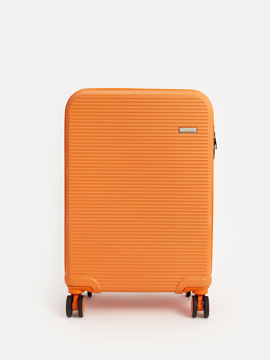 Turuncu Kilit Detaylı Çekme Mekanizmalı Orta Boy Valiz