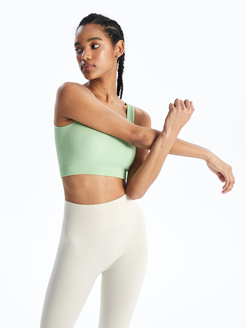 Women's U Neck Plain Crop Top -S4IB64Z8-SX9