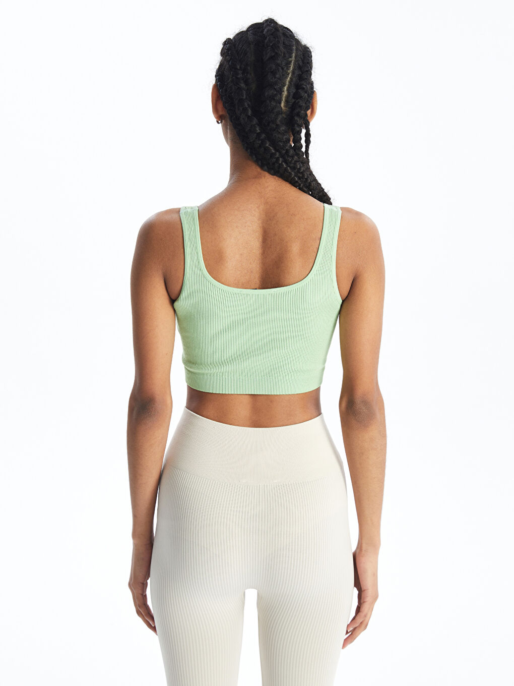 Women's U Neck Plain Crop Top -S4IB64Z8-SX9
