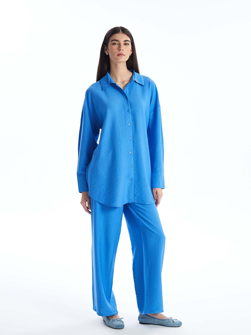 Elasticated Waist Relaxed Fit Women's Trousers-1