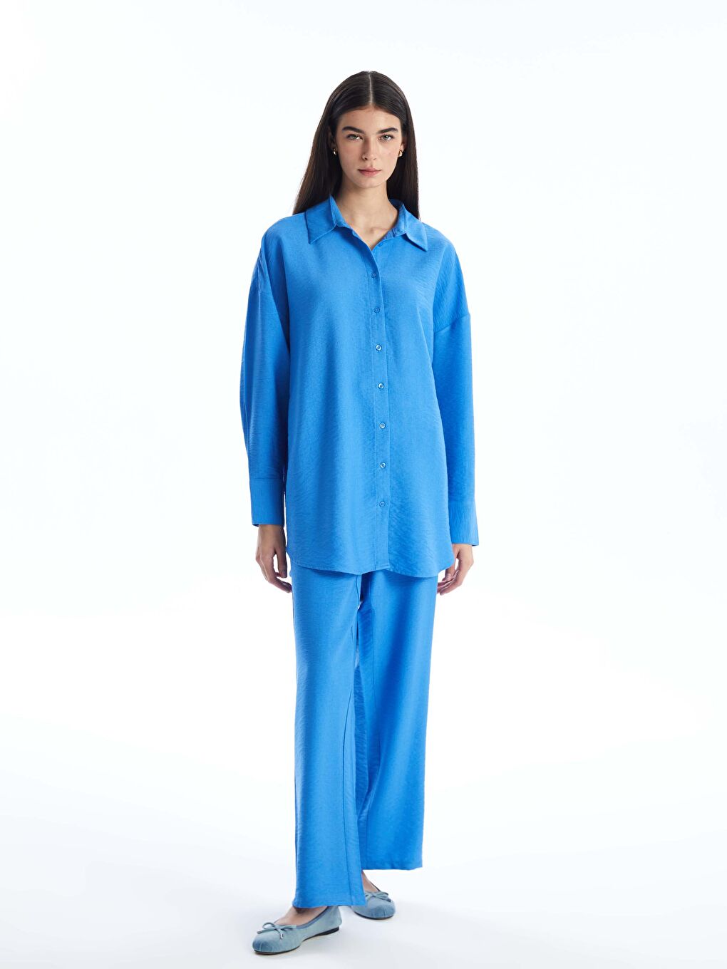 Elasticated Waist Relaxed Fit Women's Trousers-2