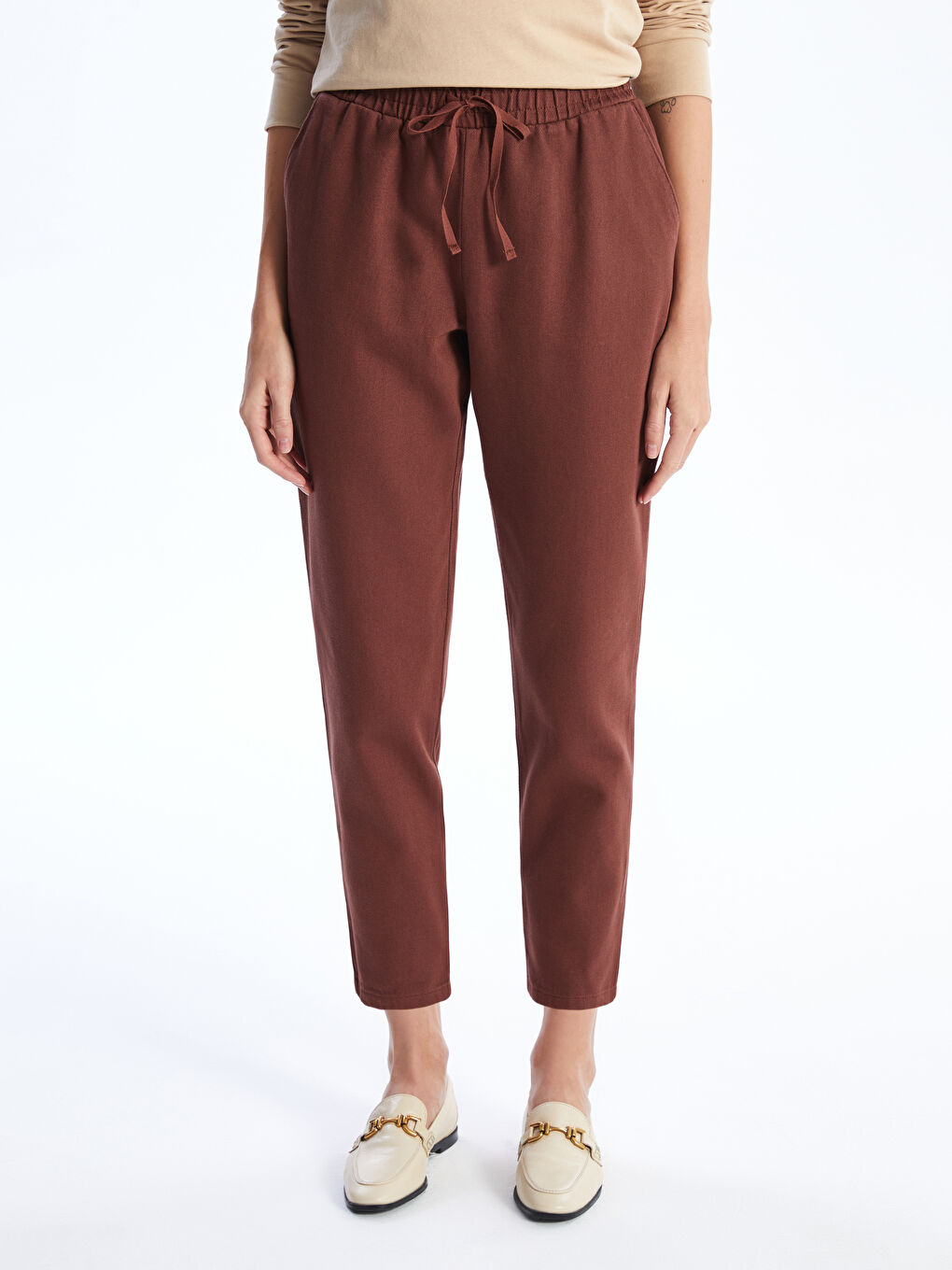 LC WAIKIKI Elasticated Waist Regular Fit Women's Trousers -S4IB73Z8-YC7