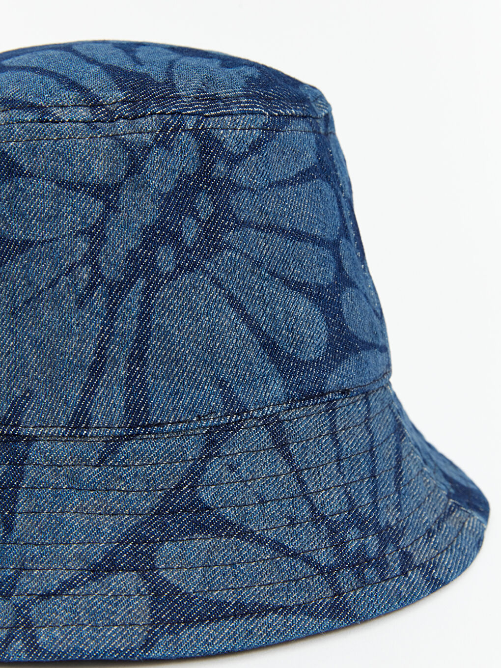 İndigo Baskılı Kadın Bucket Şapka-1