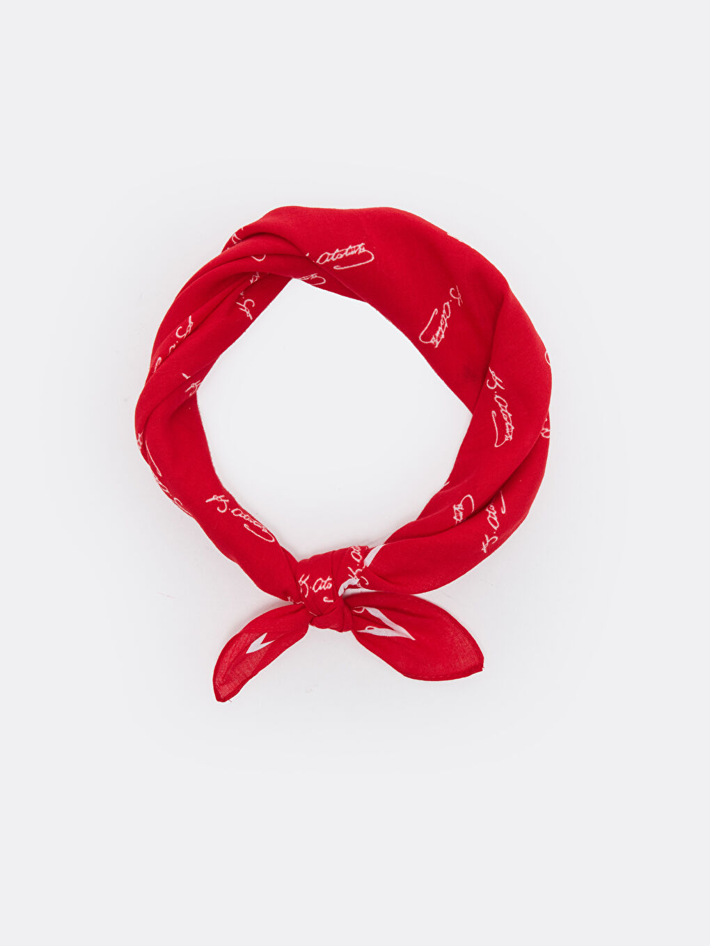 Kırmızı Atatürk Baskılı Erkek Çocuk Fular-1