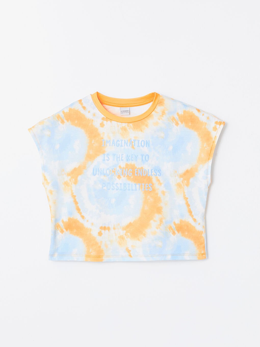 Crew Neck Short Sleeve Girl's Crop T-Shirt -S4IC09Z4-FDU