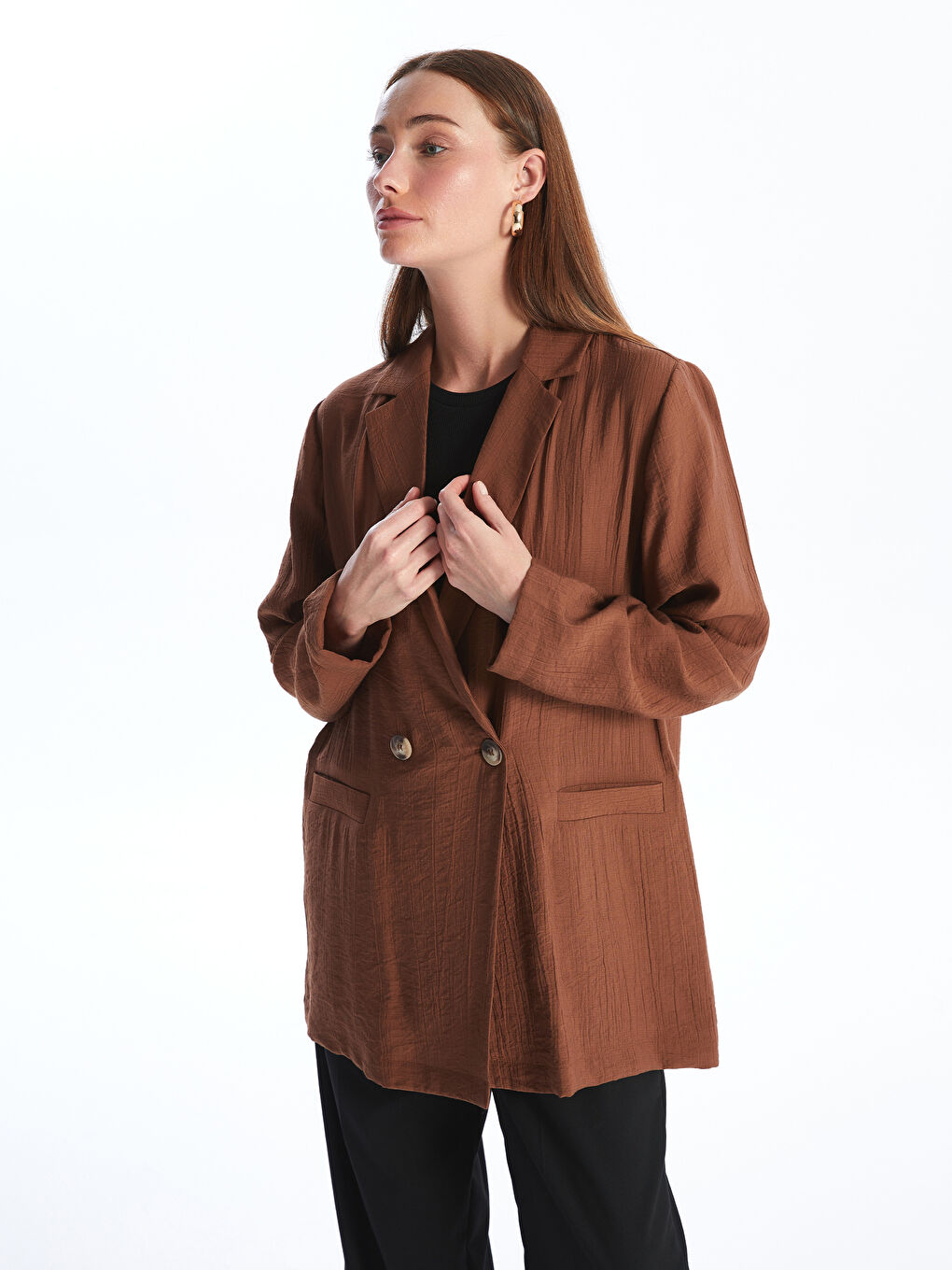 Plain Long Sleeve Oversize Women's Jacket -S4IC17Z8-YA1