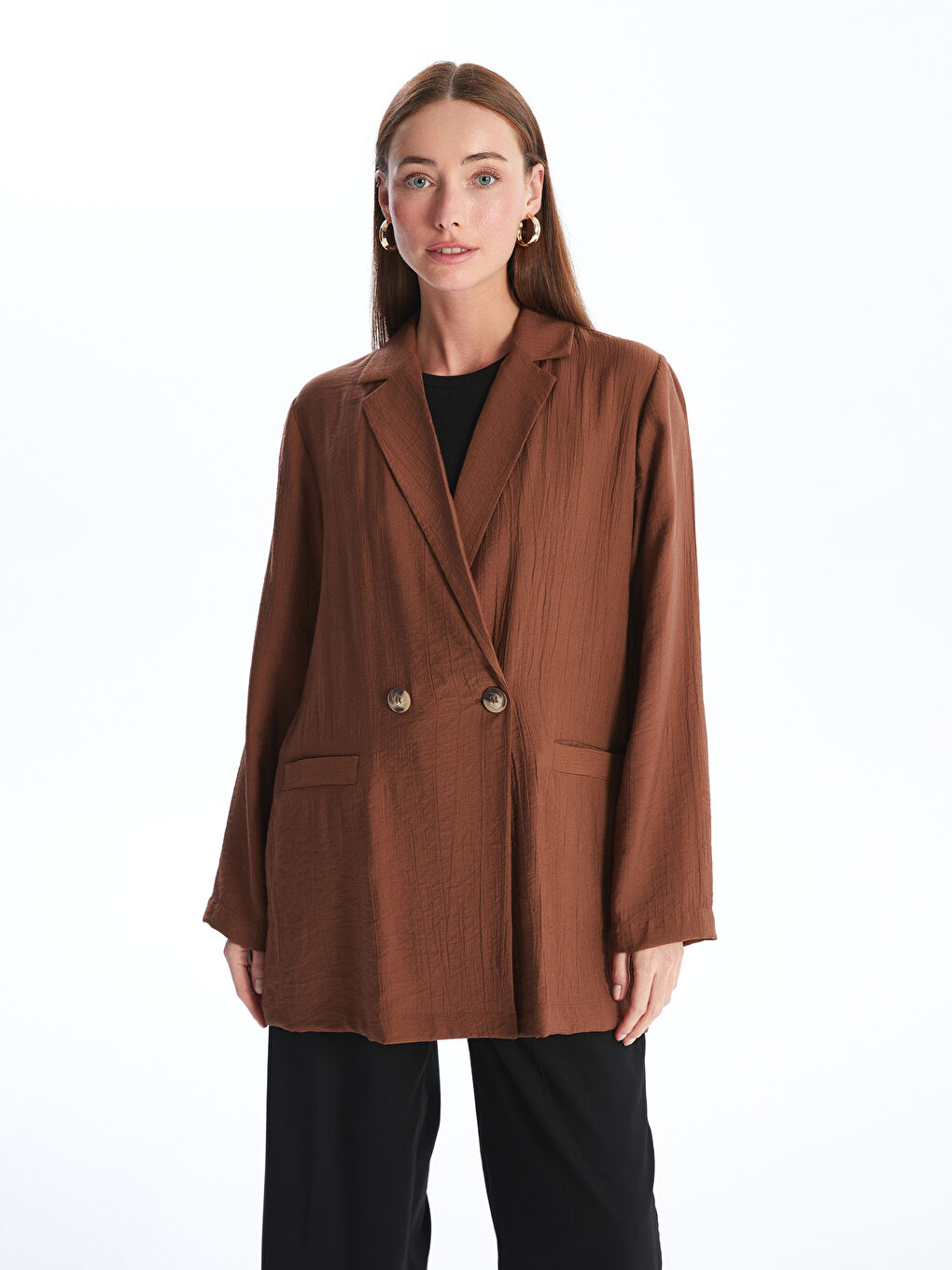 Plain Long Sleeve Oversize Women's Jacket -S4IC17Z8-YA1