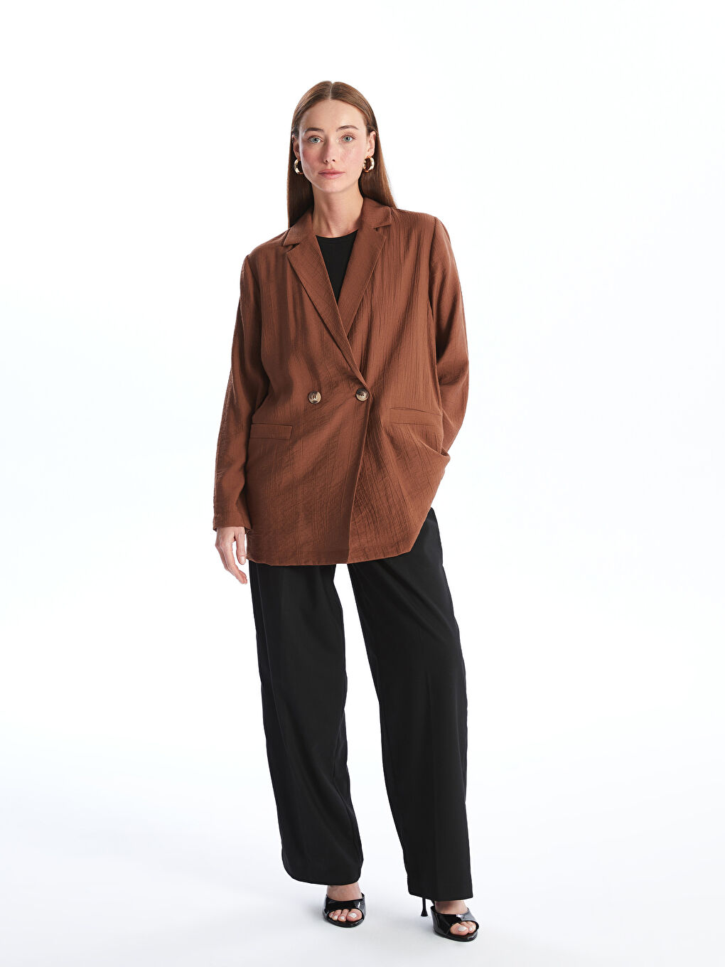 Plain Long Sleeve Oversize Women's Jacket -S4IC17Z8-YA1