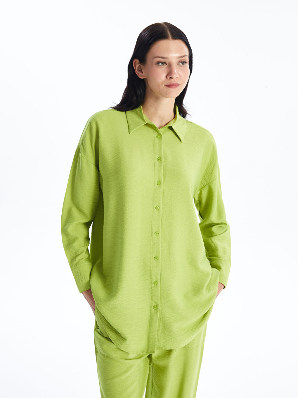 Plain Oversize Women's Shirt Tunic