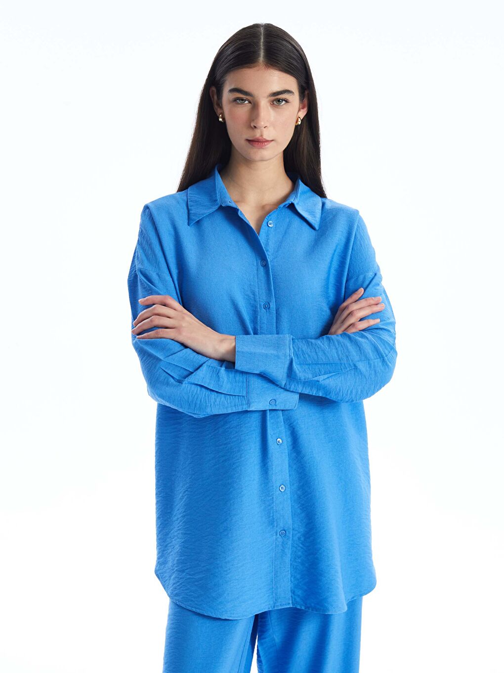 Plain Oversize Women's Shirt Tunic-1