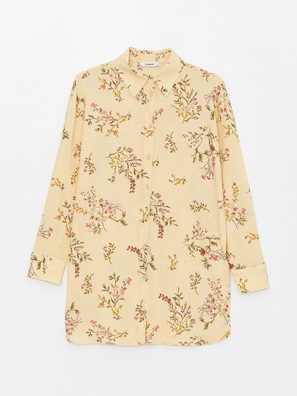 Karışık Çiçekli Oversize Kadın Gömlek Tunik-5