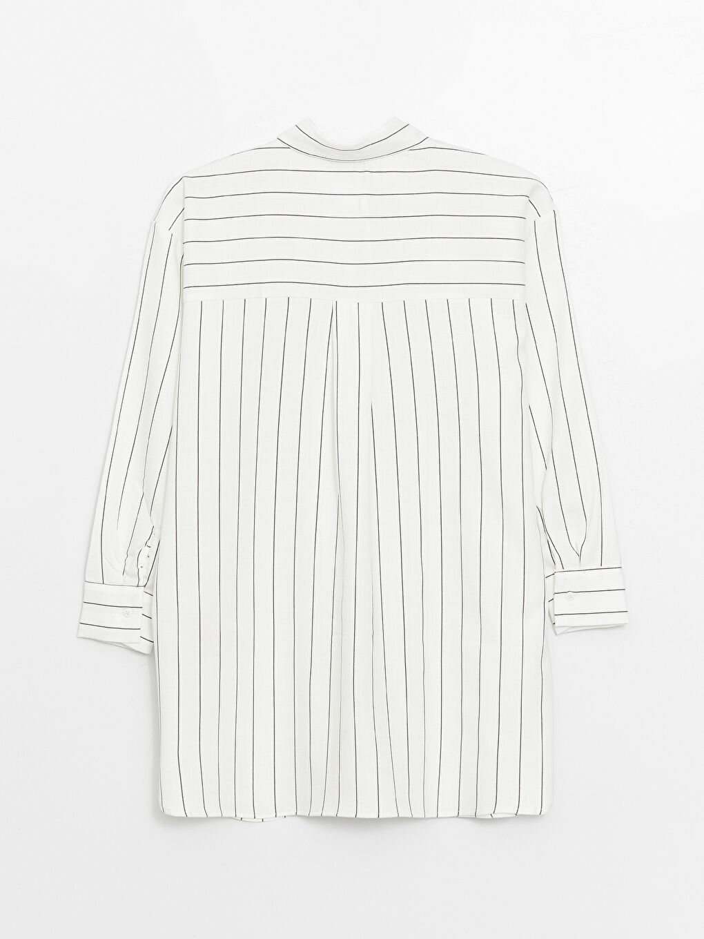 Siyah Çizgili Oversize Kadın Gömlek Tunik-6